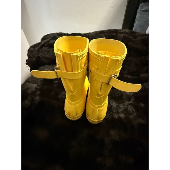 HUNTER WOMEN ORIGINAL SHORT MATTE Rain Boots Yellow Matte 10 - Picture 3 of 4